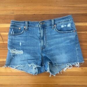 Denim Blue Distressed Women's Shorts